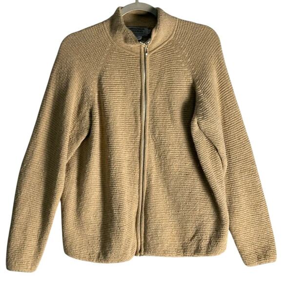 Indigenous Designs M Organic Cotton Alpaca Full Zip Sweater Neutral‎ Sustainable - Picture 1 of 10